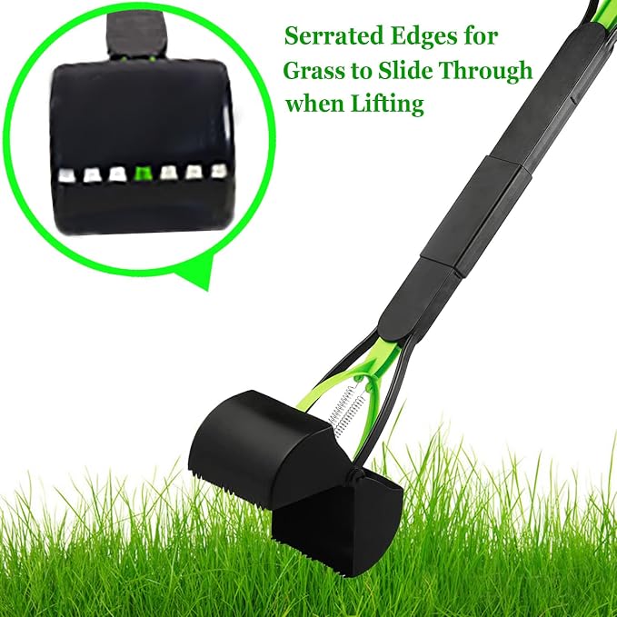32" Pooper Scooper for Large Small Dogs Heavy Duty, Long Handle Poop Scoop for Yard, Grass, Gravel, Dog Poop Grabber with High Strength Material and Durable Spring