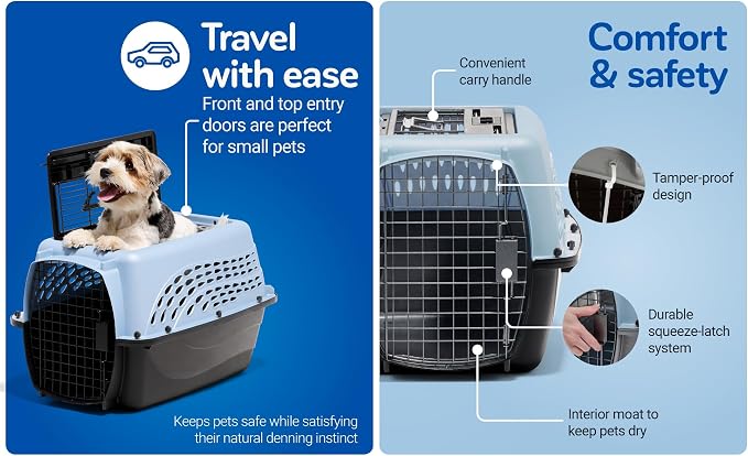 Petmate Dog Crate & Cat Carrier, 24in, Two Door, Pearl Tan