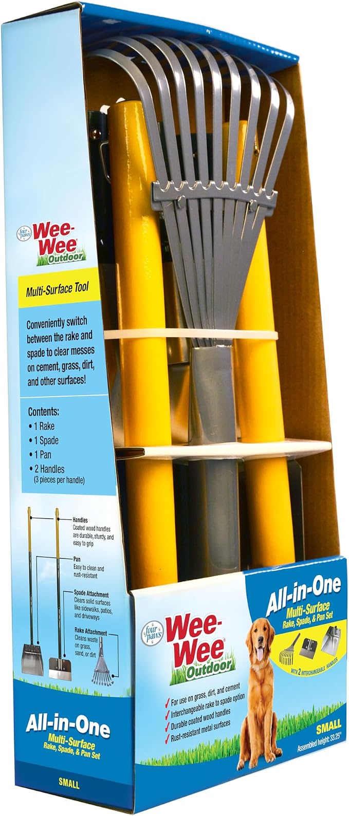 Four Paws Wee-Wee Pooper Scoopers for Dogs l Outdoor Rake l Spade & Pan l Pooper Scooper Set,Black