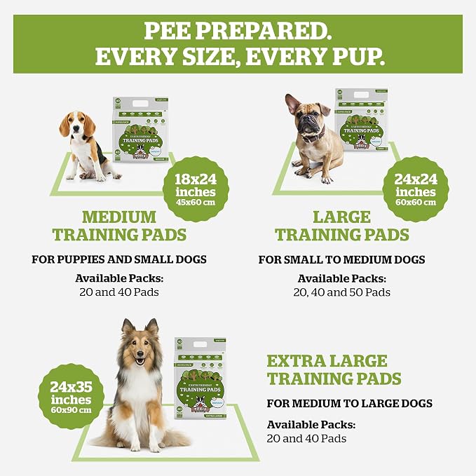 Pogi’s Potty Pads with Sticky Tabs – XL, Super Absorbent, Odor Blocking, 40-Count (24x35in)
