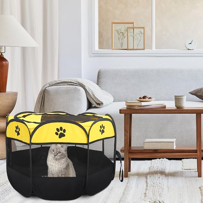 NUOBESTY Large Dog Outdoor Playpen Octagon Tent with Oxford Fabric and Breathable Mesh, Portable Foldable Cat Crate for Medium Dogs, Puppy Exercise Pen for Indoor and Outdoor Use