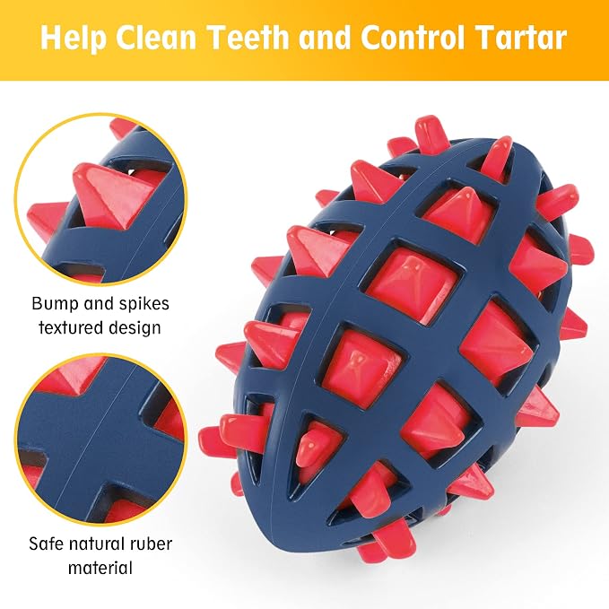 Dog Spiky Toy Ball with Squeaker, Floating, 2-Pack Kit