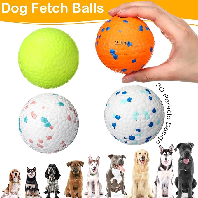 Jenaai Dog Tennis Balls, Indestructible Floating, 2.9in, 12-Pack, Bright Color