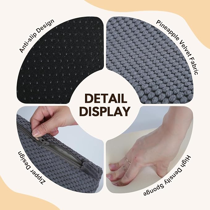 Dog Ramp for Bed Couch, 25.6" H Dog Stairs for Small Dogs, 2 in 1 Transformable 5-Step Pet Steps for Bed, Foldable Cats Ramp to Get on Bed, Non-Slip Balanced, Grey