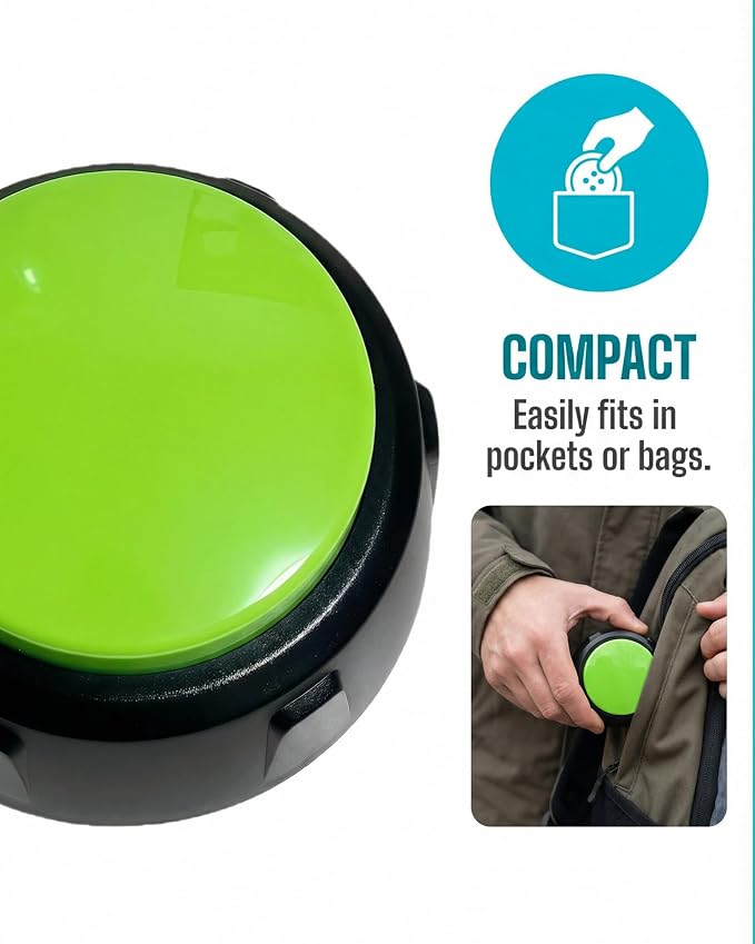 Dog Buttons for Communication, Recordable Button, Green