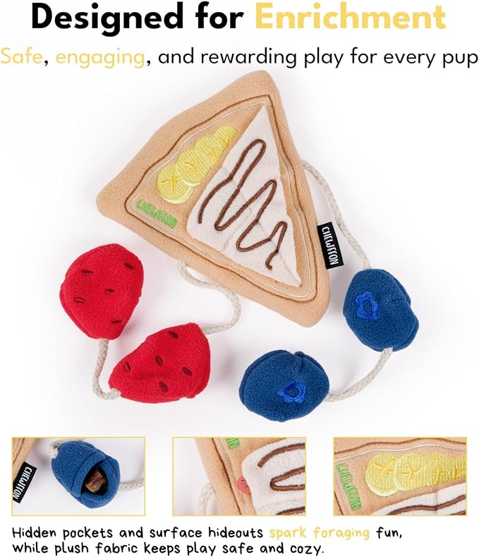 CHEWFFON Crepe Snuffle Dog Toy, Interactive Play with Treat Pockets | Enrichment Puzzle for Scent Work, Foraging Fun for Boredom Relief, Crinkle Design, for Small Medium Dogs