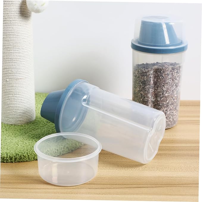 POPETPOP 4pcs Airtight Cat Food Storage Container Pet Supplies Dry Food Holder Wide Mouth Spout for Easy Serving Refilling