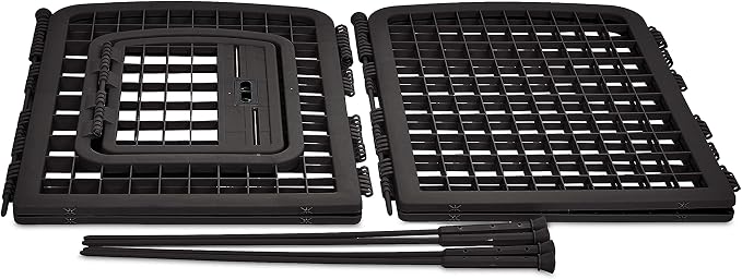Amazon Basics 8-Panel Octagonal Plastic Dog Playpen, Portable Indoor/Outdoor Pet Fence with Gate, Exercise Pen for Puppies and Small Animals, 34 inches, Black