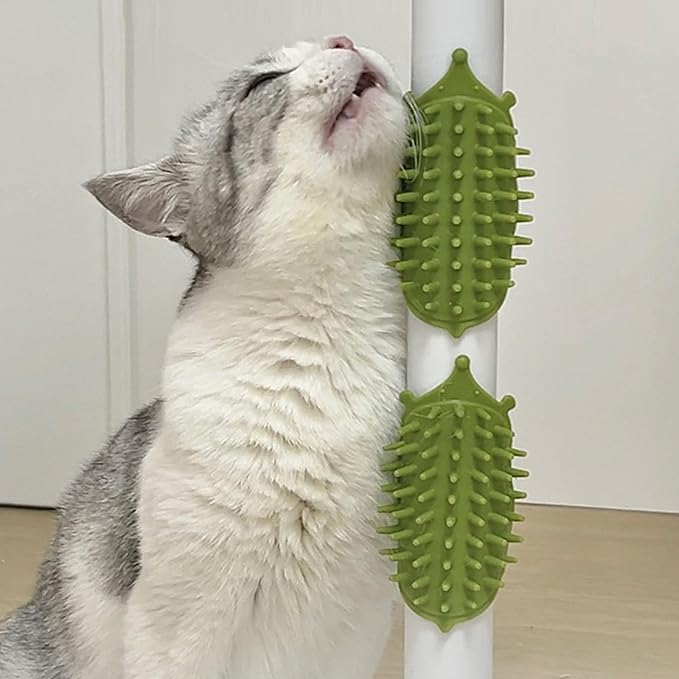 4pcs Groomer Massage Brushes Furniture Mountable Grooming Tool for Itch Relief Adjustable Silicone Cats Groomer