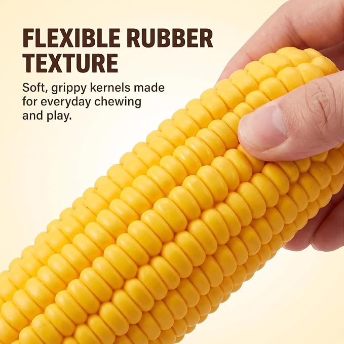 BWESOO Yellow Pet Dog Puppy Latex Corn Shape Squeaky Bite-Resistant Interactive Play Chew Toy Pet Supplies Dog Toy Corn Squeak Toys