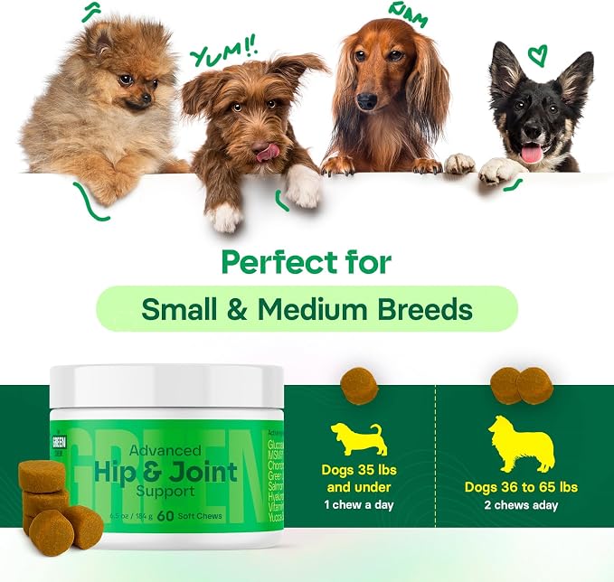 Hip & Joint Supplement for Dogs - Bacon Soft Chews with Glucosamine & MSM