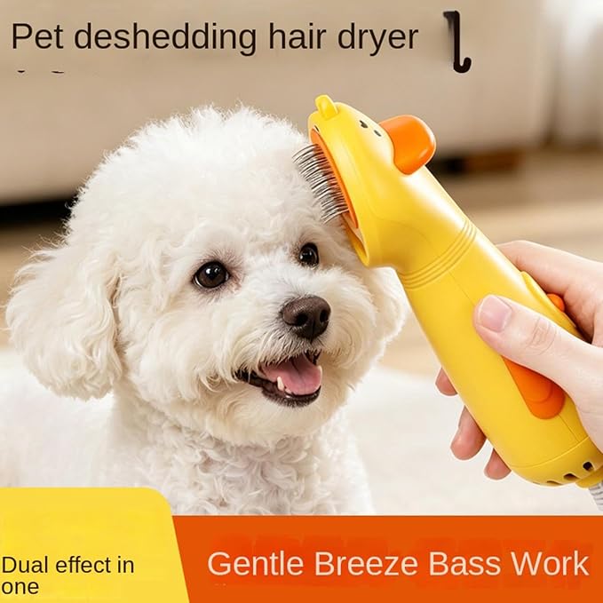 Dog Hair Dryer Brush, Dries Gently with Quiet Overheat Protection Tool | Pet Hair Blow Dryer, Quiet Plug In Design, Helps Dry Comfortably, for Small Breeds Puppy Kitten Bathroom Travel Home