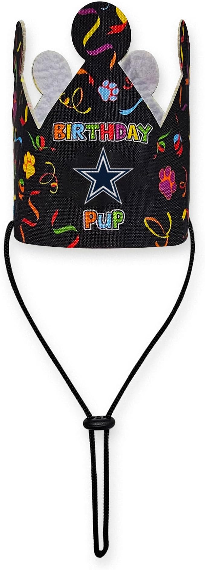NFL Dallas Cowboys Dog Birthday Party Set 10pcs with 1 Football Bandana Large/X-Large, 1 Crown Hat, 1 Banner, 1 Birthday Cake Toy & 6 B-Day Balloons, Dog Birthday Set, Costume, Fun Doggie Pawty