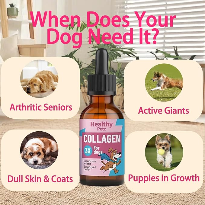 Healthy Petz Premium Liquid Collagen Drops for Dogs
