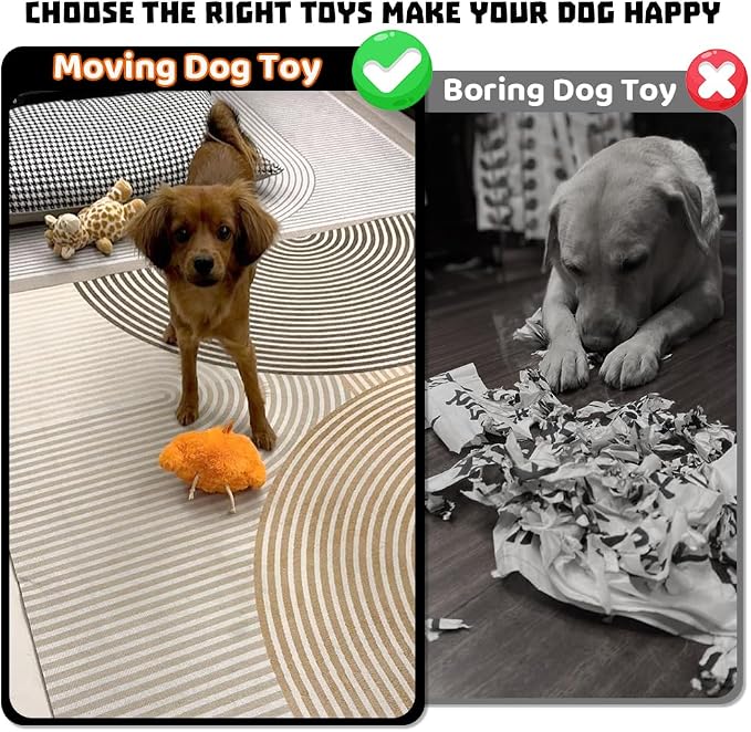 Interactive Dog Toys Rechargeable Moving Puppy Toys to Keep Them Busy, Touch Activated Puppy Toys, Puppy Dog Birthday Gifts, Electric Plush Entertainment Toy for Small & Medium Dogs