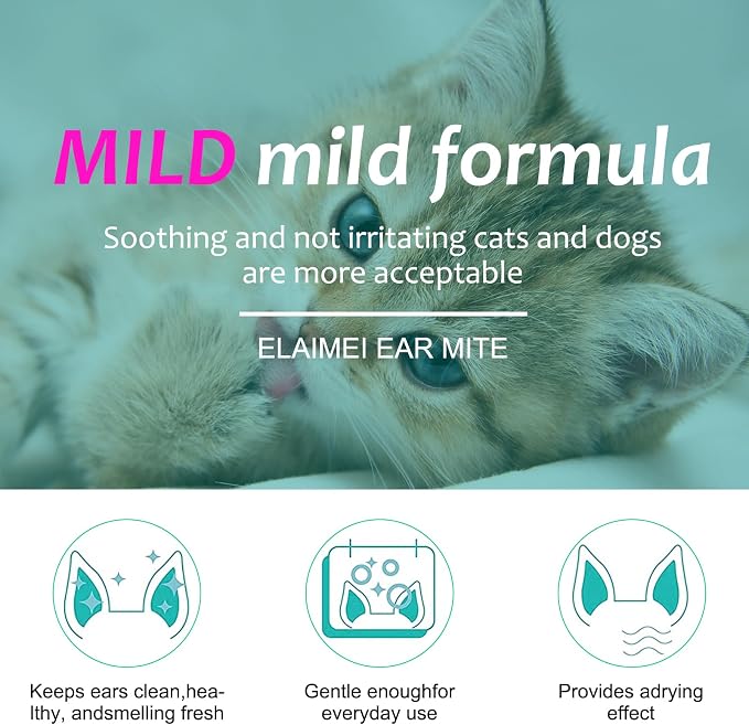 Ear Mite Treatment for Dogs & Cats with Aloe, 0.75oz Bottle