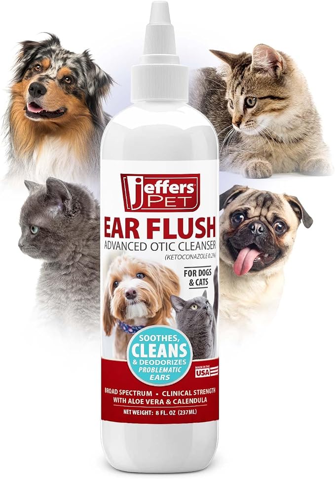 Jeffers Ear Flush with Ketoconazole, Aloe Vera & Calendula, 8 oz