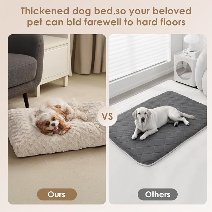 EHEYCIGA Washable XL Dog Beds Large Sized Dog, 44x32 Inch Pet Bed, Beige