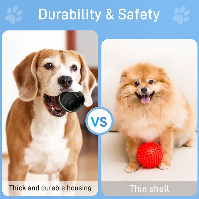 2026 T01 Interactive Dog Ball, Automatic Moving and Bouncing Dog Toy | USB Rechargeable Dog Ball That Moves on Its Own, Interactive Dog Toys for Small, Medium and Large Dogs, Indoor Outdoor Play