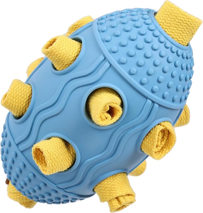 Interactive Dog Toy, Food Dispensing Puzzle Toy for Boredom Relief (Blue) | Designed with a Textured Rubber Surface and Multiple Openings for Treats or Kibble, Training Activities and Chew