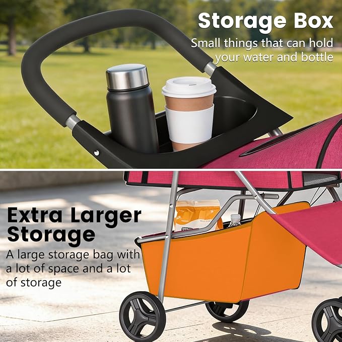 BestPet 3-Wheel Pet Stroller - Red