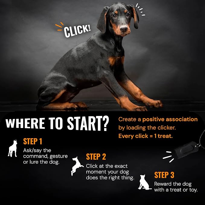 Metal Clickers for Dog Training, Black, 1 Unit
