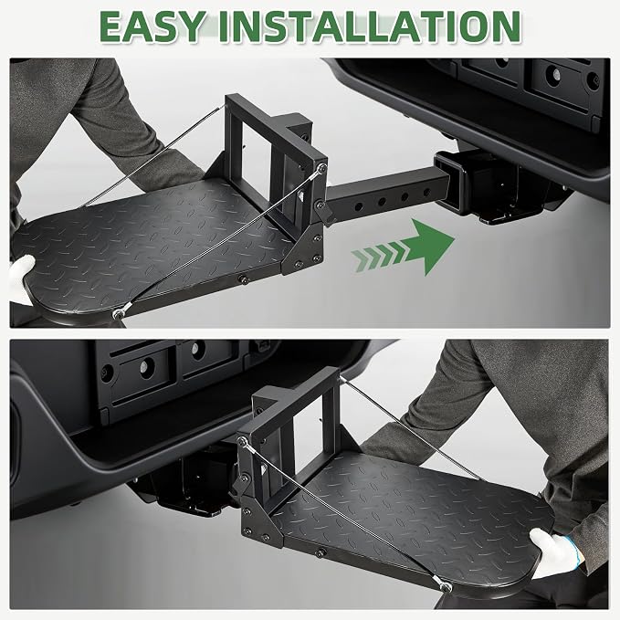 Pindex Folding Dog Ramp 2" Hitch Receiver Step Dog Stairs for Car, Step Pet Ramp Portable & Foldable for SUV Car & Truck, Max Support 400LBS