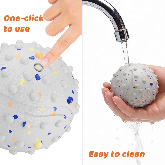 Interactive Dog Balls, Durable Motion Activated Automatic Rolling Ball for Aggressive Chewers, Indestructible Dog Toy Ball for Training Dog Catch and Fetch, Large Medium Small Dog (3in, White)