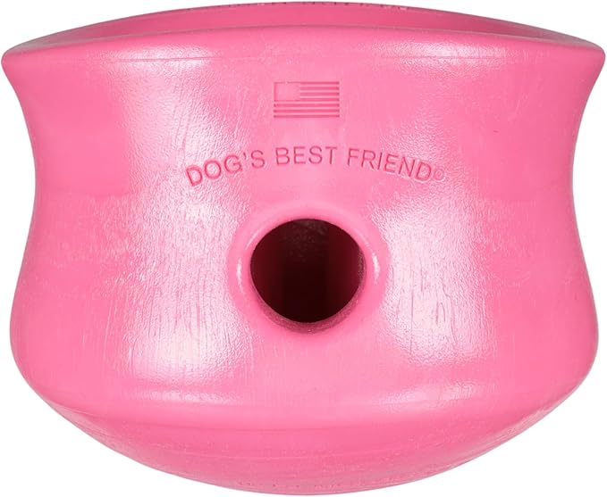 WEST PAW Zogoflex Toppl Interactive Treat Dispensing Puzzle Dog Toy for Mental Stimulation & Enrichment-Holds Kibble & Treats-Lickable, Freezable & Dishwasher Safe-Made in USA-XL-Geranium