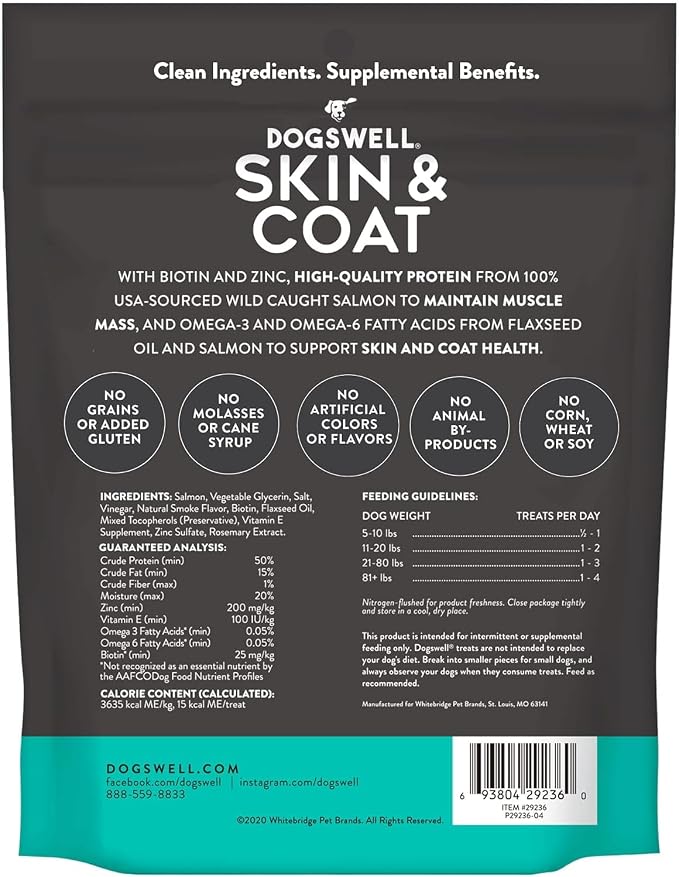 Variety Pack for Dogswell-Whole-Body-Health Treats: Immune System Booster, Hip & Joint, Gut Health & Skin & Coat - Duck, Chicken, Salmon, Lamb (6oz Each. 24oz Total)