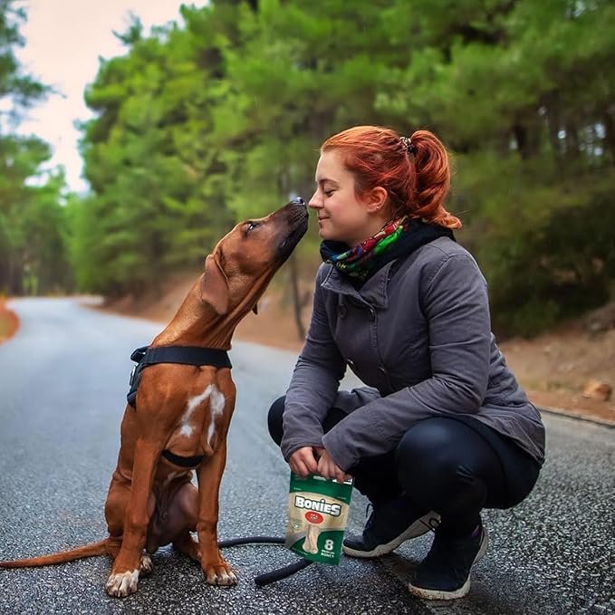 Bonies Natural Hip & Joint Formula Minis-Sized Single Bone, Glucosamine & Omega Fatty Acids, Fresh Breath, Clean Teeth, Low Calories, Chicken Flavor, MINI Dogs, 20 Bones
