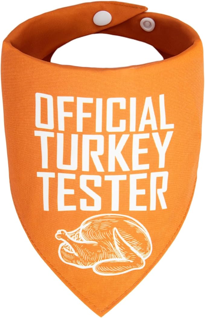 Fall Dog Bandana Theme, Turkey, Medium, Small, Orange