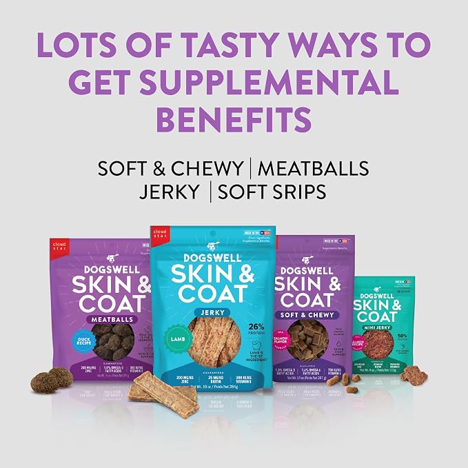 DOGSWELL Skin & Coat Duck Recipe Meatballs Dog Treats - 14 oz.
