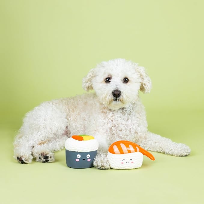 Fringe Studio SOYMATES, Set of 2, Latex Dog Toy Sets, Approx 6" x 2.75", Pet Shop Collection (368019)