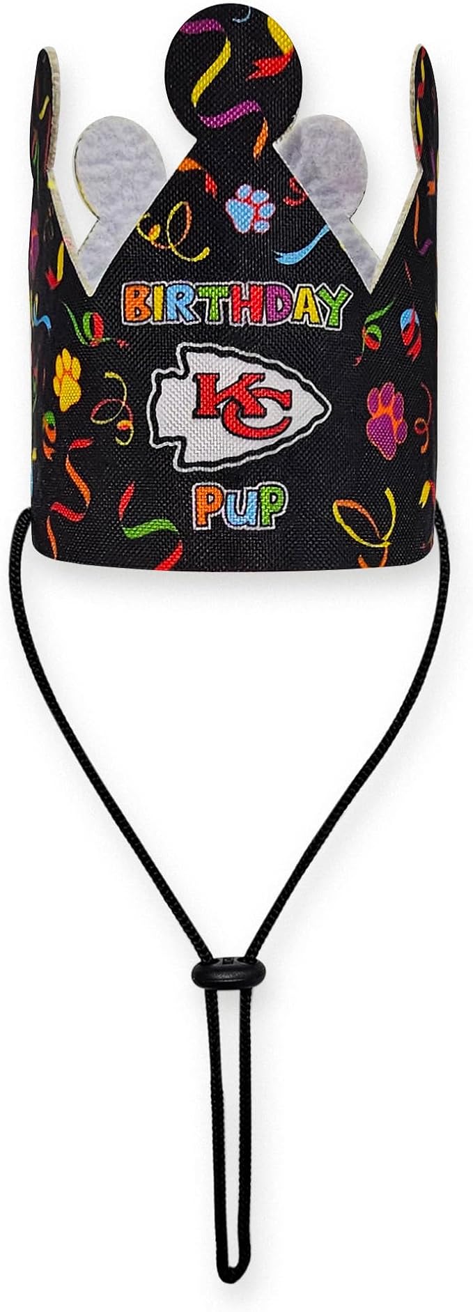 NFL Kansas City Chiefs Dog Birthday Party Set 10pcs with 1 Football Bandana Large/X-Large, 1 Crown Hat, 1 Banner, 1 Birthday Cake Toy & 6 B-Day Balloons, Dog Birthday Set, Costume, Fun Doggie Pawty