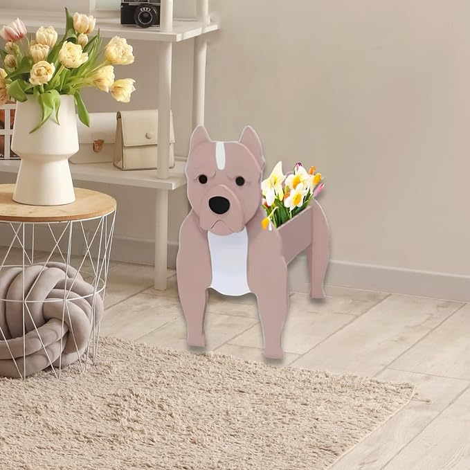 Bulldog Dog Planter Pots, Animal Shaped Flower Pot