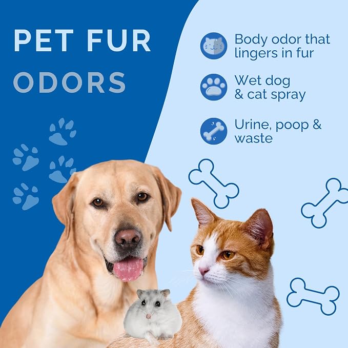 No Scent Pet Fur - Professional Dog & Cat Grooming Odor Eliminator & Coat Cleaner Between Bath Spray - Safe Natural Fast Microencapsulating Smell Remover and Fur Freshener for All Pets (32 oz)
