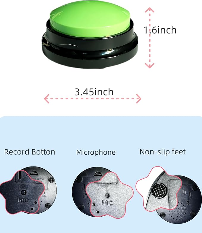 Dog Talk Buttons Voice Recording Button, Green