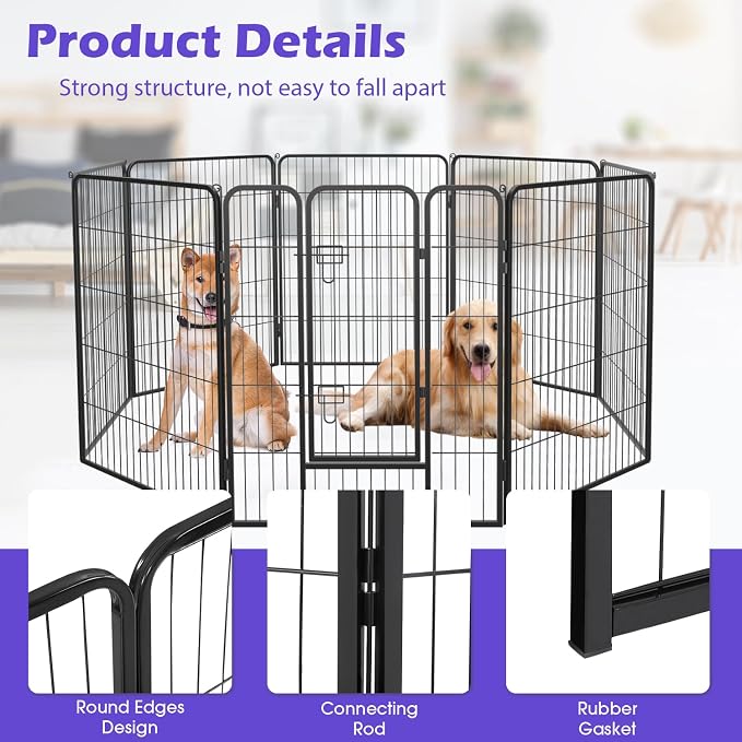 FDW Dog Playpen Kennel, 40in 8 Panels