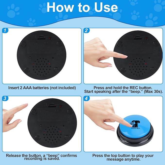 Dog Buttons for Communication, 14 Pack, 10 Color