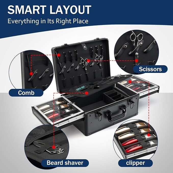 MoyRetty Professional Barber Case with Cap Clear dustproof, 16.5"*12.4"*7"