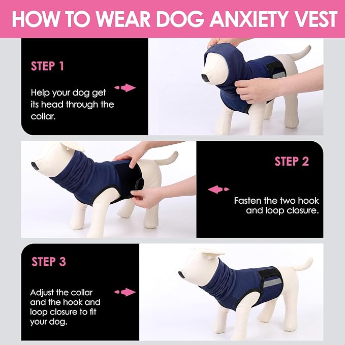 AOFITEE Small Dog Anxiety Vest, Breathable Dog Thunder Jacket with Hood