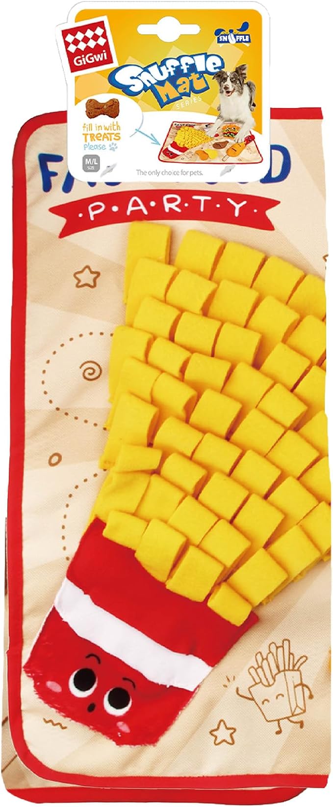 Gigwi Snuffle Mat for Dogs, Non-Slip Dog Puzzles for Smart Dogs and Cats | Slow Feeder Nose Work Training Mat 23.6" X 18.1", Built In Squeaker, Pet Enrichment for All Breeds Of Puppy, Cats & Rabbits