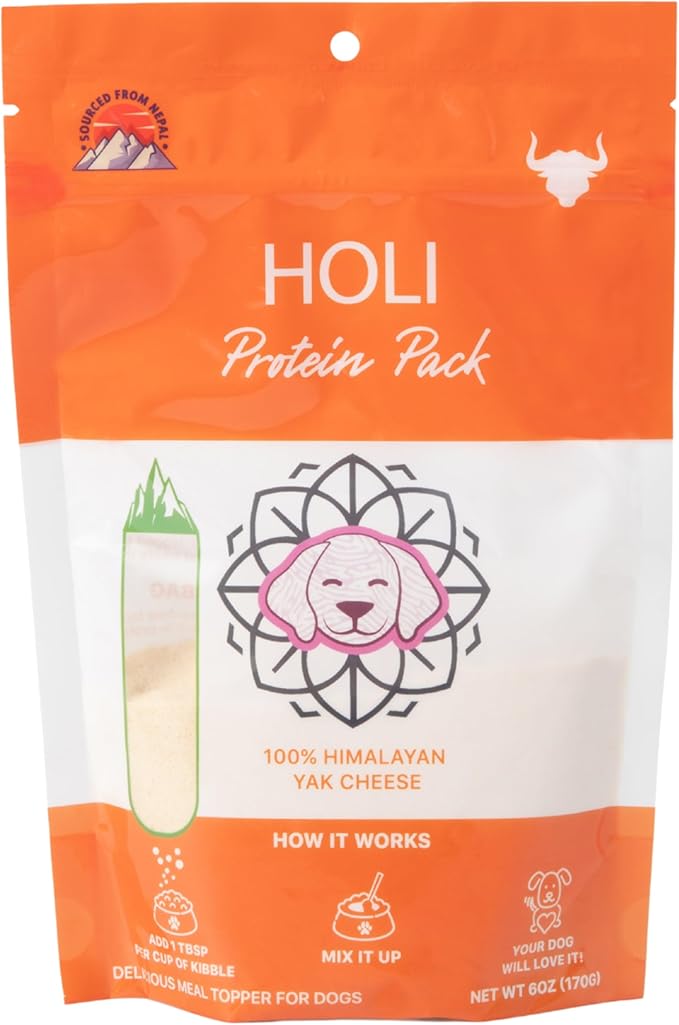 HOLI Dehydrated Himalayan Yak Cheese Dog Food Topper - All Natural Dog Food Flavor Enhancer - 6oz