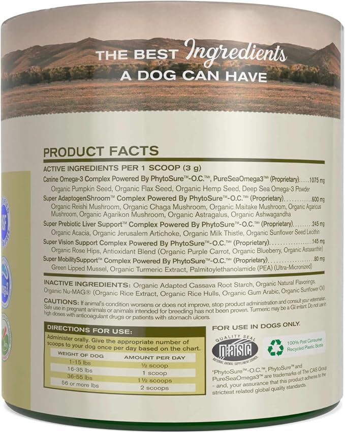 Badlands Ranch Super20 Multi-Benefit Supplement for Dogs, 30 Scoops