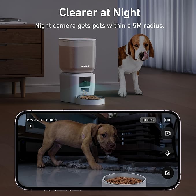 Automatic Dog & Cat Feeder with Camera & WiFi, 8L
