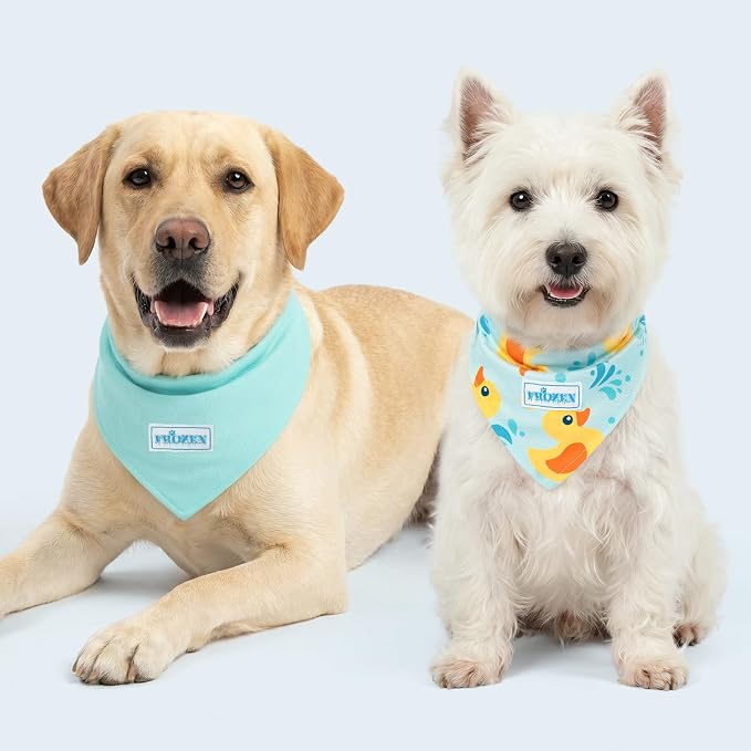 KYEESE 2Pack Dog Cooling Bandana, 20 inches, 2-Pack, Small, Blue