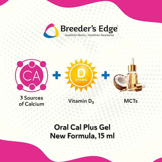 Breeder's Edge Oral Cal Plus Gel for Dogs & Cats, 3-Calcium Support, 15ml