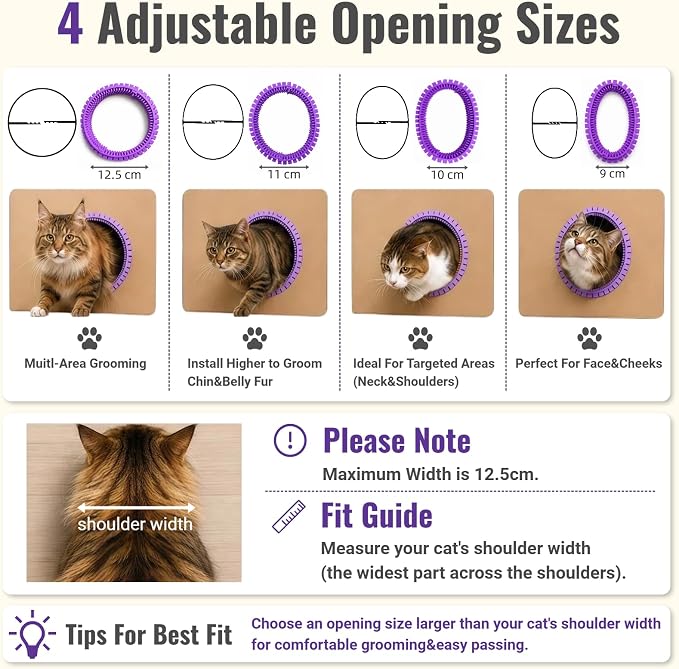 Cat Self Groomer Arch for Cardboard Boxes (Lavender | Refill) | Cat Brushes Tunnel& Massage Comb For Indoor Cats, Interactive Self Grooming Tool Brushes, For Cat Hideouts & Enrichment Play