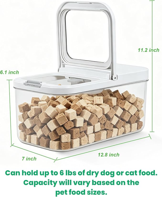 TBMax Pet Dog Cat Food Storage Container 6 Lbs with Airtight Flip-up Lid